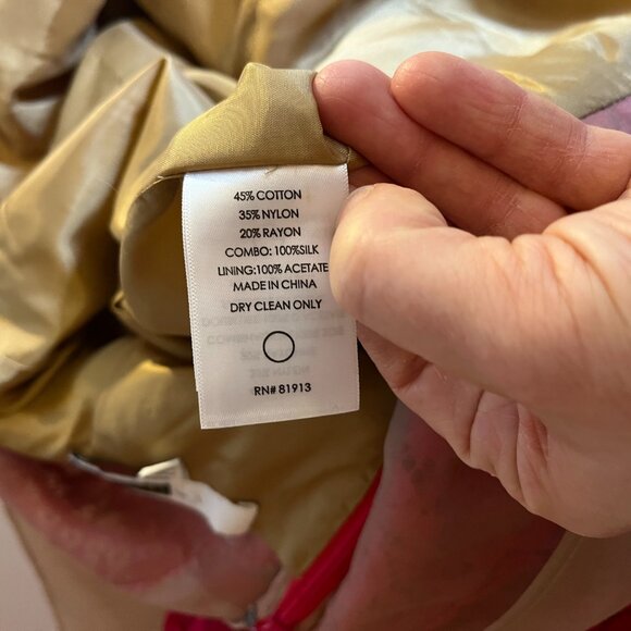 Tracy Reese Size 10 Hanky Hem Frock Sheer Lace Overlay Geranium Pink *Flaw - Picture 14 of 16